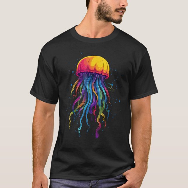 Camiseta Colorful Rainbow Jellyfish Ocean Lovers Sea Creatu (Anverso)