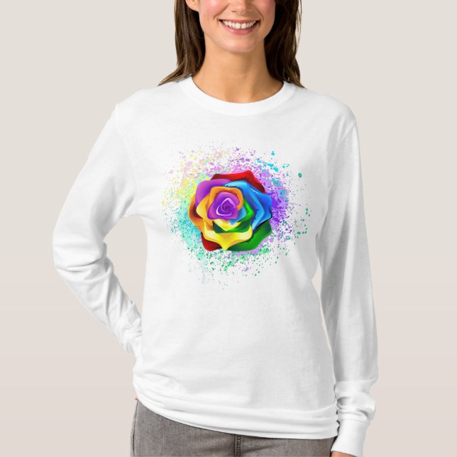 Camiseta Colorful Rainbow Rose (Anverso)