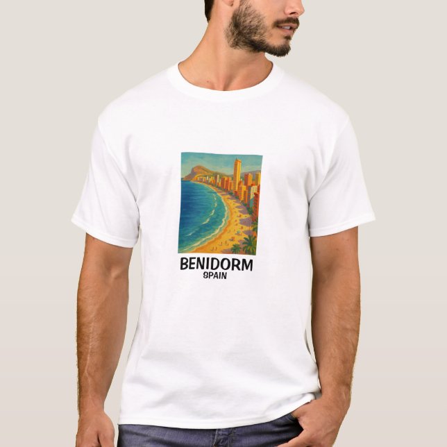 Camiseta Colorful Retro Benidorm Spain Costa Blanca Travel (Anverso)