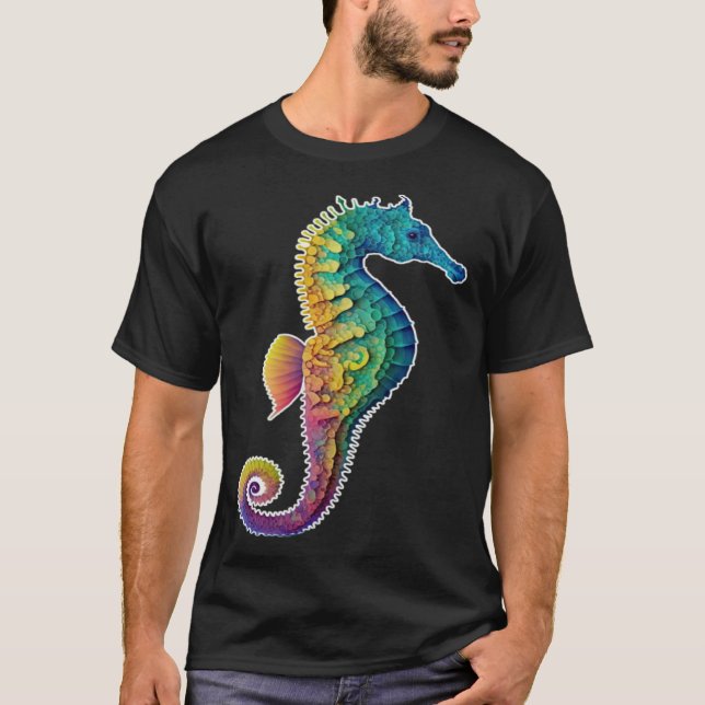 Camiseta Colorful seahorse  Underwater  Diving  Aquarists (Anverso)