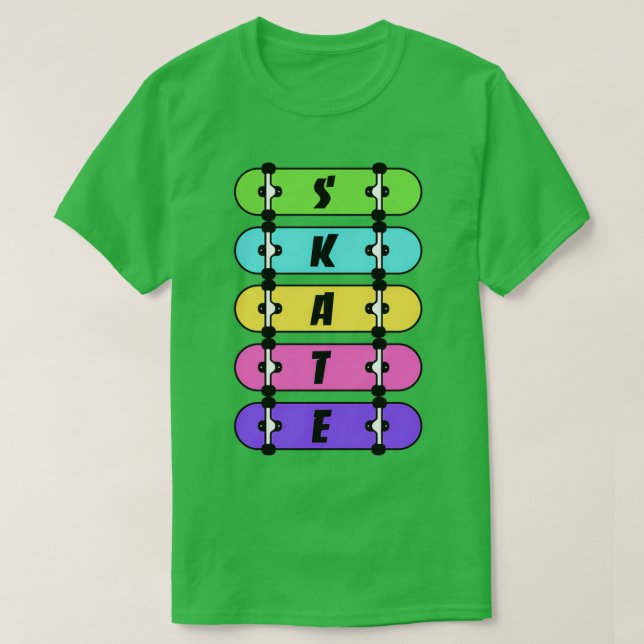 Camiseta Colorful Skateboards v1 (Diseño del anverso)