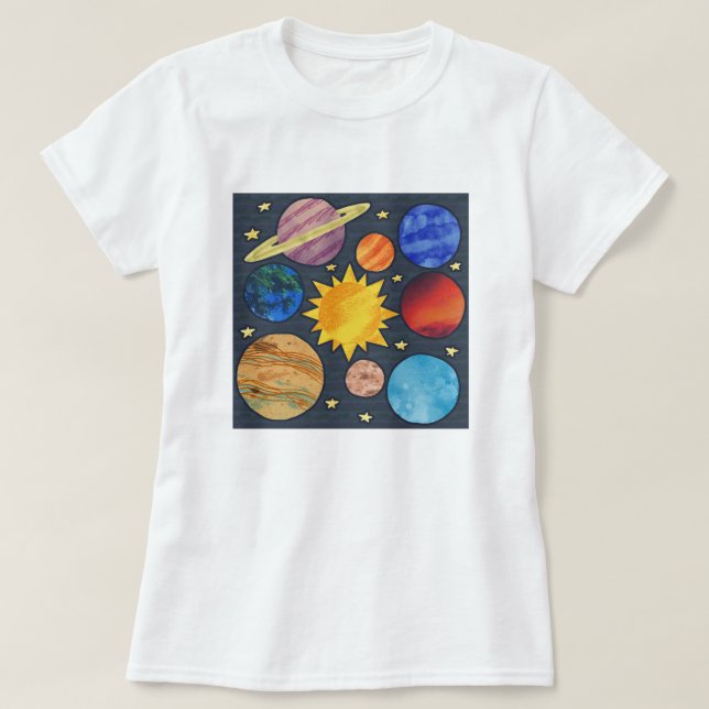 Camiseta Colorful Solar System (Diseño del anverso)