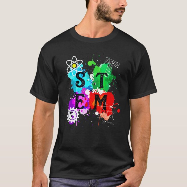 Camiseta Colorful Stem Squad  Students & Teachers Crew (Anverso)