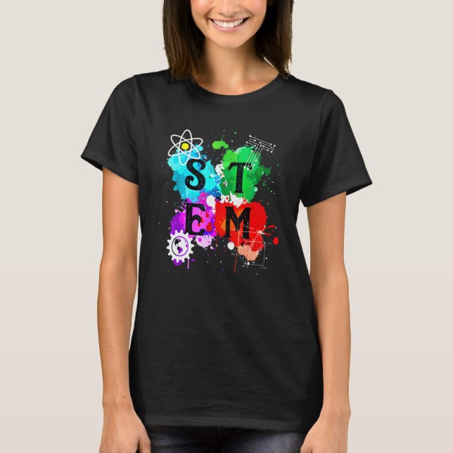 Camiseta Colorful Stem Squad  Students & Teachers Crew (Anverso)
