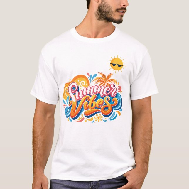 Camiseta Colorful Summer Vibes T-Shirt – Fun Beach & Vacati (Anverso)