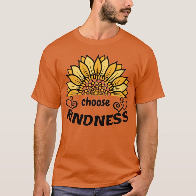 Camiseta Colorful Sunflower and Choose Kindness Quote vinta (Anverso)