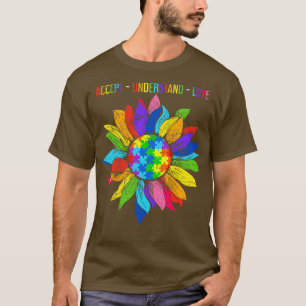 Camiseta Colorful Sunflower Gift Autism Awareness