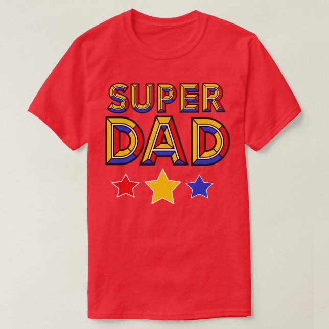 Camiseta Colorful Super Dad Design (Diseño del anverso)