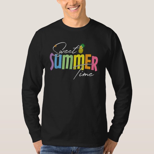 Camiseta Colorful Sweet Summer Time Graphic  Pineapple Vaca (Anverso)