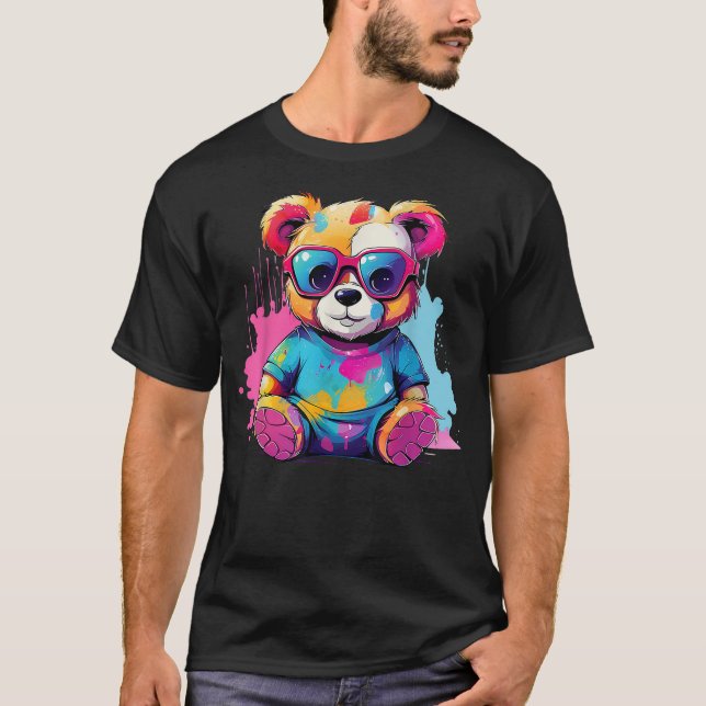 Camiseta Colorful Teddy Bear (4) (Anverso)