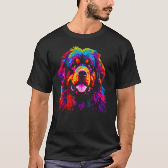 Camiseta Colorful Tibetan Mastiff Dog (Anverso)