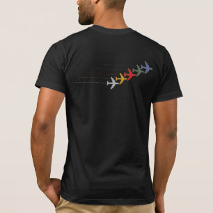 Camiseta colorful travel airplanes