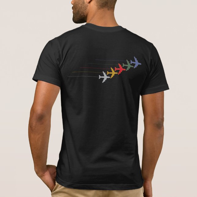 Camiseta colorful travel airplanes (Reverso)