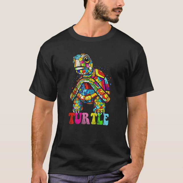Camiseta colorful Turtle Retro Throwback Sea Vacation Psych (Anverso)