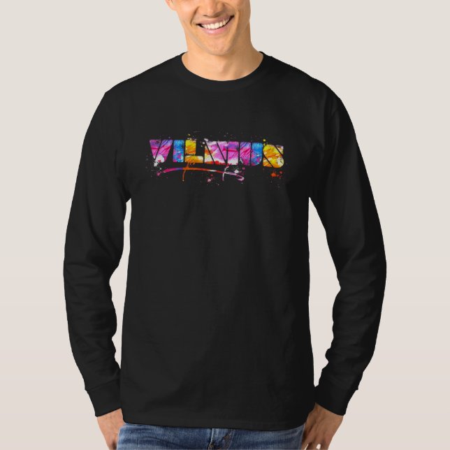 Camiseta Colorful Vilnius Lettering  Watercolor Vilnius (Anverso)