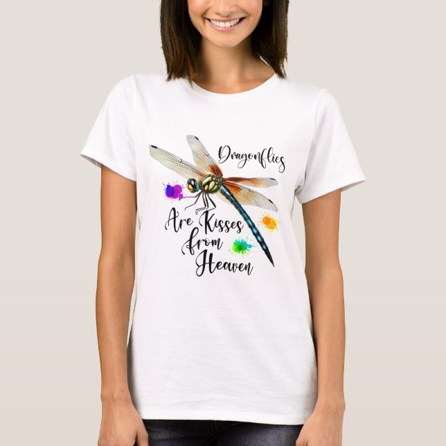CAMISETA COLORFUL WATERCOLOR DRAGONFLY & INSPIRATION (Anverso)