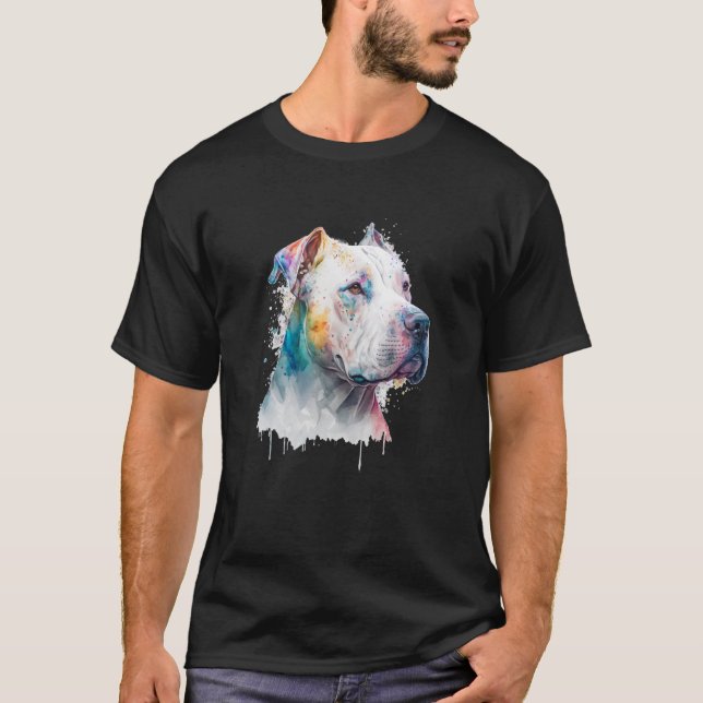 Camiseta Colorful Watercolor splash Dogo argentino (Anverso)