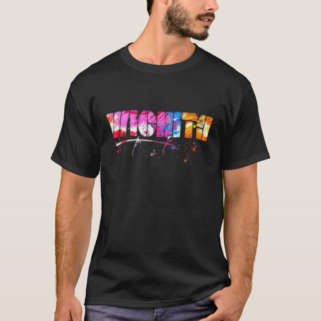 Camiseta Colorful Wichita Lettering  Watercolor Wichita (Anverso)