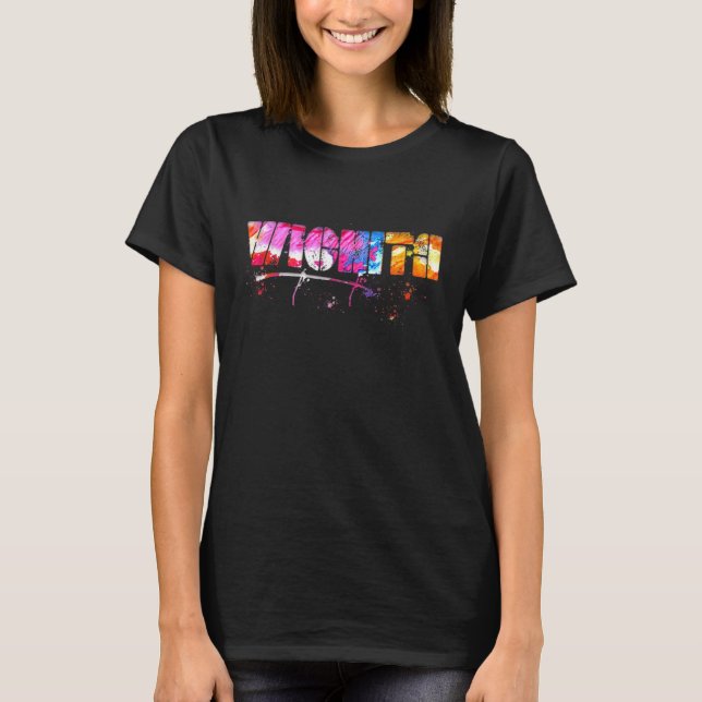 Camiseta Colorful Wichita Lettering  Watercolor Wichita (Anverso)