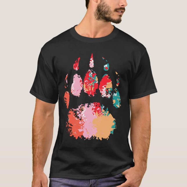Camiseta Colorful Wild Animal Paw Wilderness Wildlife Natur (Anverso)