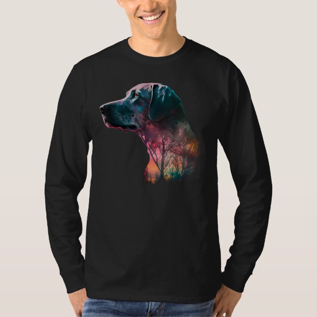 Camiseta Colorful Wilderness Nature Weimaraner Reflection (Anverso)