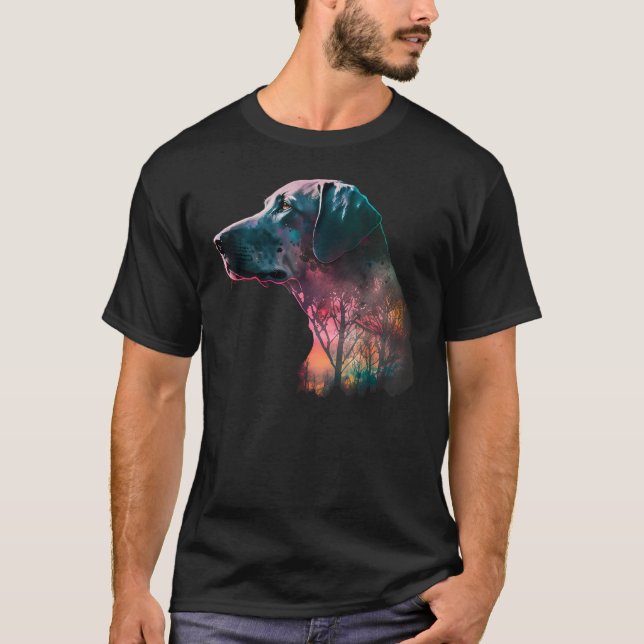 Camiseta Colorful Wilderness Nature Weimaraner Reflection (Anverso)
