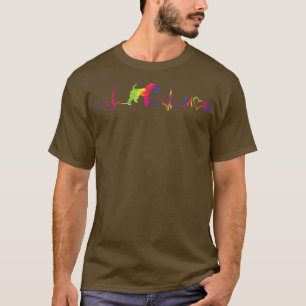 Camiseta Colorful Wire Fox Terrier Heartbeat EKG T-