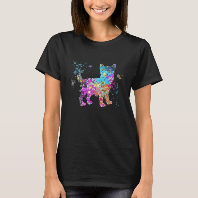 Camiseta Colorful Yorkshire Terrier Dog Yorkshire Terrier (Anverso)