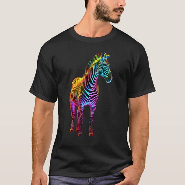 Camiseta Colorful Zebra Nature  Wildlife Animal art (Anverso)