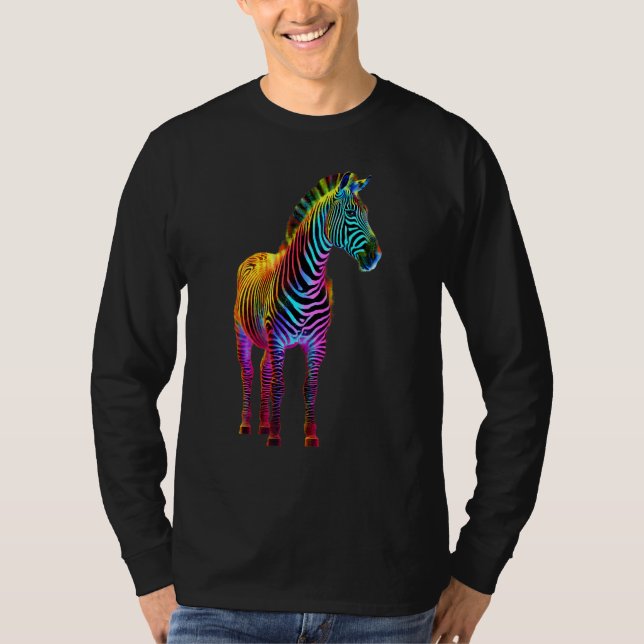 Camiseta Colorful Zebra Nature  Wildlife Animal art (Anverso)