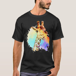 Camiseta Colorful Zoo Animal Giraffe Lover Safari African G