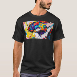 Camiseta Colorida abstracción de la pintura del cerebro Aut