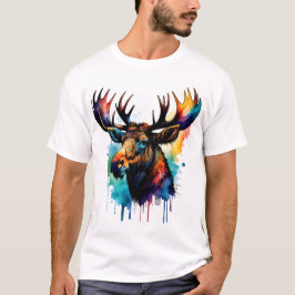 Camiseta Colorida acuarela de musgo