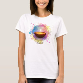 Camiseta Colorida acuarela Diwali Deepa
