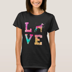 Camiseta Colorida acuarela Paint Doberman Pinscher Dog