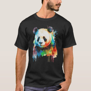 Camiseta Colorida acuarela Panda Bear Cute Bear