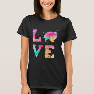 Camiseta Colorida acuarela Pintura Perro Pomeraniano Amor R