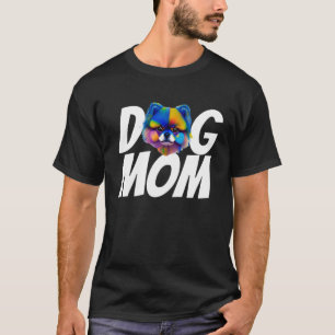 Camiseta Colorida acuarela Pomerania Mamá Perra Mujeres