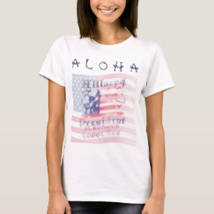 Camiseta Colorida Aloha Hawaii USA Hillary presidente