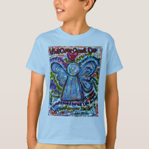 Camiseta colorida ángel de cáncer (imágenes dobles