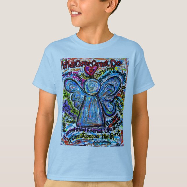 Camiseta colorida ángel de cáncer (imágenes dobles (Anverso)