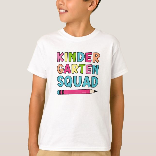 Camiseta Colorida brigada infantil - Primer día de escuela (Anverso)