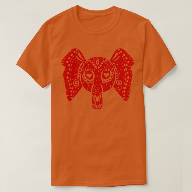 Camiseta Colorida cabeza del elefante de Alebrije (Diseño del anverso)