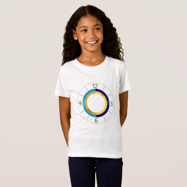 Camiseta Colorida cara del reloj (Anverso completo)