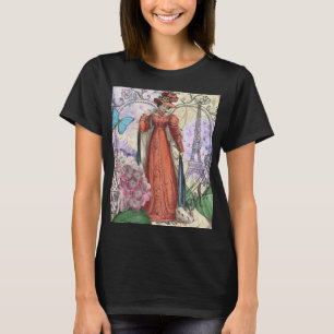 Camiseta Colorida Chica roja de mujer victoriana