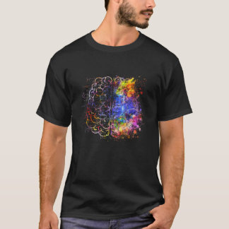 Camiseta Colorida ciencia cerebral arte ciencia mental únic