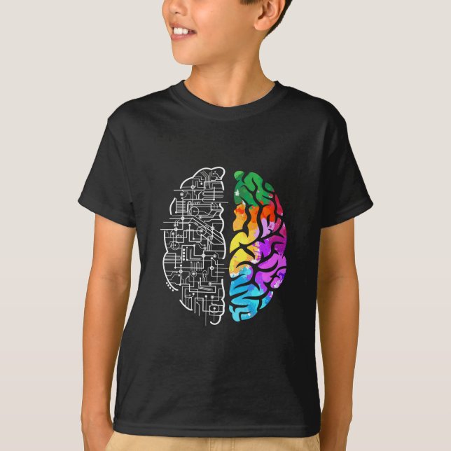 Camiseta Colorida ciencia de ingeniería cerebral (Anverso)