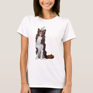 CAMISETA COLORIDA COLORIDA Y PÁJARO AZUL