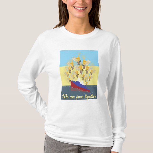 Camiseta colorida de "amarillo azul" de Ucrania (Anverso)