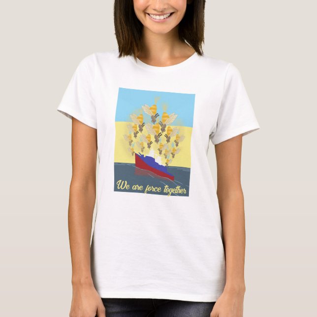 Camiseta colorida de "amarillo azul" de Ucrania (Anverso)